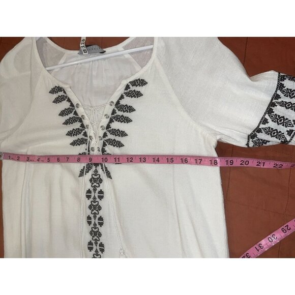 Sanctuary Women Boho Embroidered A Line Mini Dress White Top Size Small - Picture 5 of 7